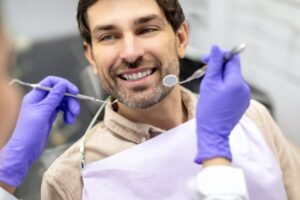 Man at his dental checkup